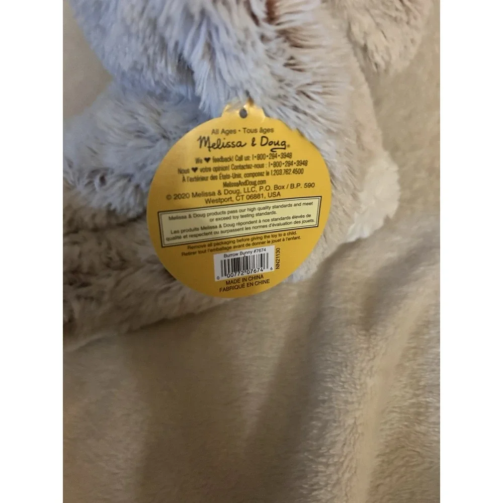 Melissa & Doug 7674‎ Burrow Bunny Rabbit Stuffed Animal New